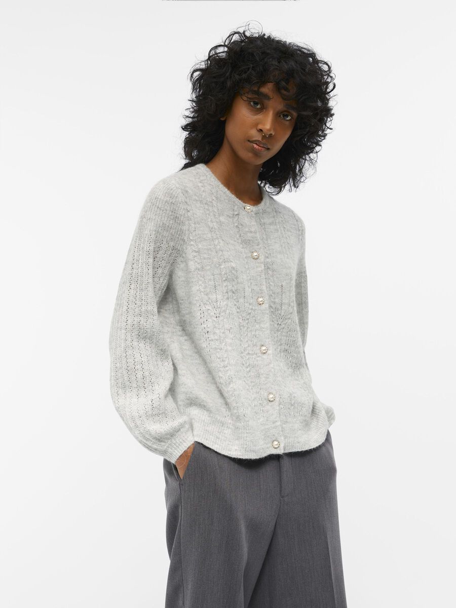 OBJECT EN LAINE D'ALPAGA MÉLANGÉE CARDIGAN, Light Grey Melange, highres - 23039648_LightGreyMelange_003.jpg