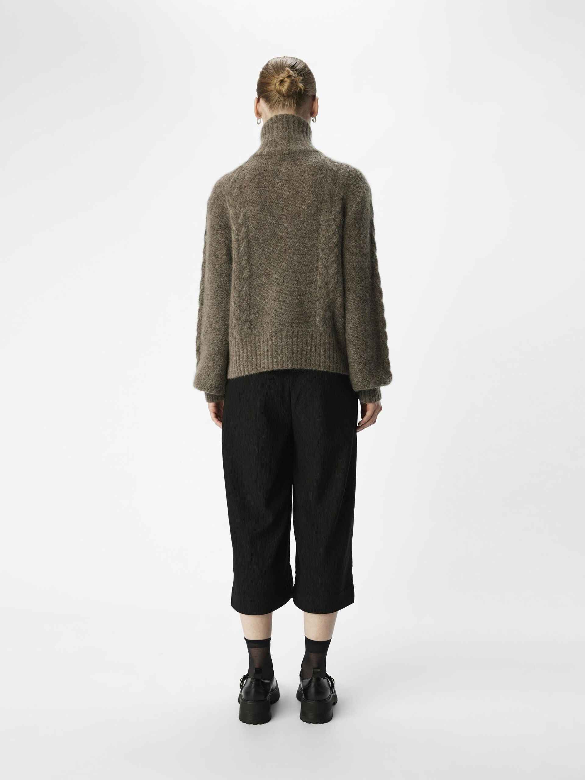 Carousel image - ZIP-UP KNITTED CARDIGAN, Morel | 3
