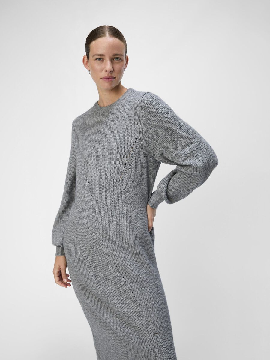 Carousel image - EN MAILLE ROBE MI-LONGUE, Medium Grey Melange | 5