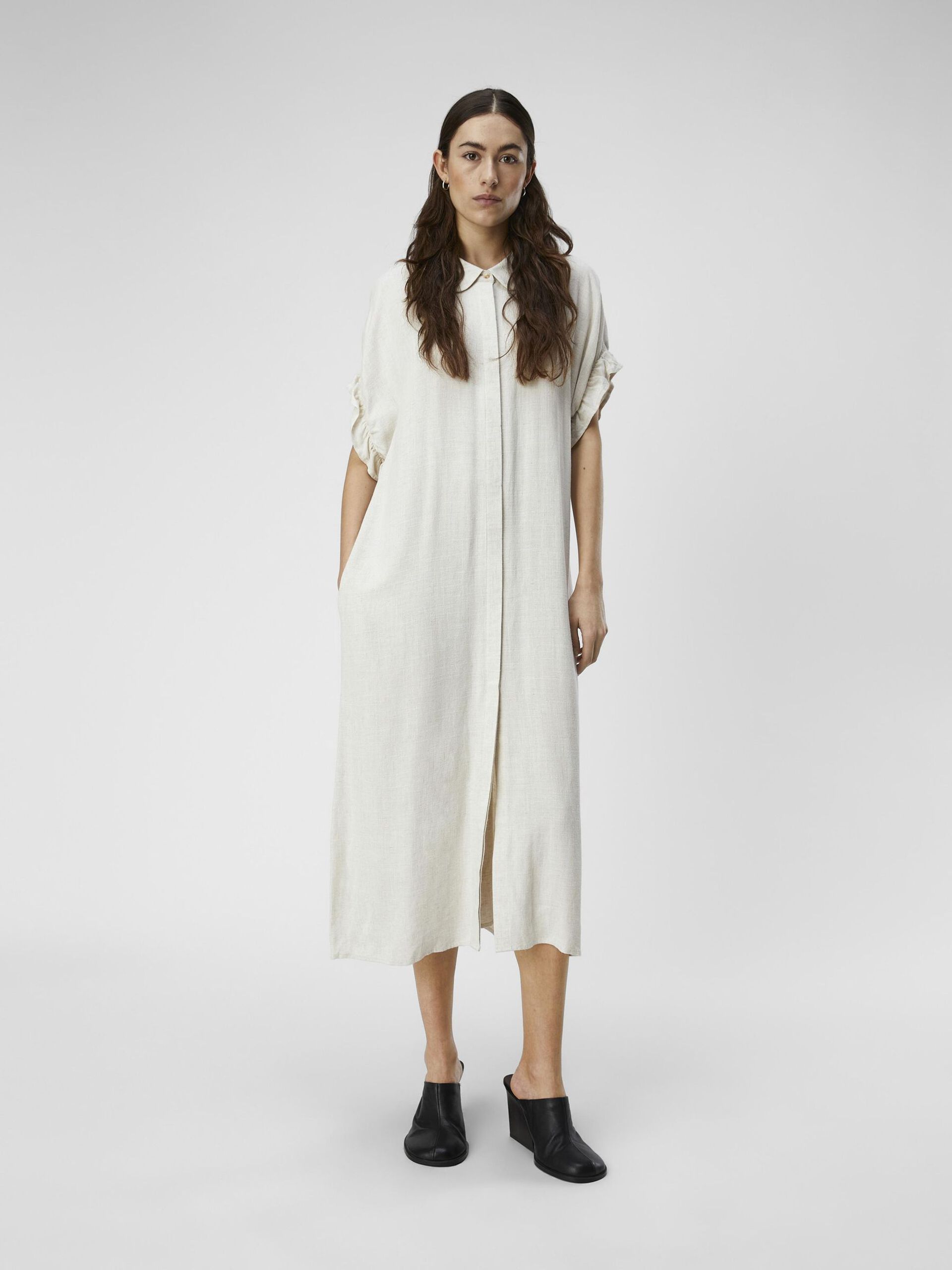 Carousel image - LINEN SHIRT DRESS, Sandshell | 5