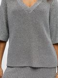 Product image thumbnail - V-HALS GEBREIDE TOP, Silver | 5