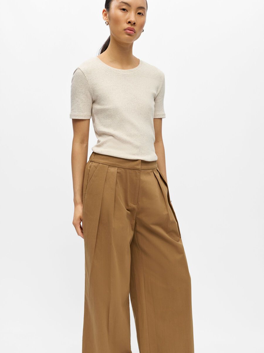 Carousel image - PANTALONES DE PIERNA ANCHA, Camel | 6