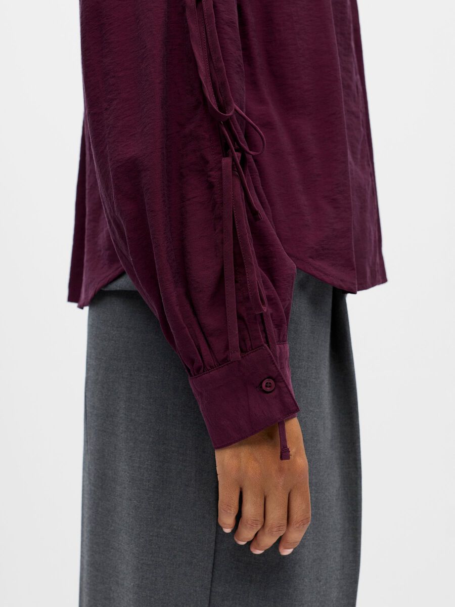 Carousel image - STRIKJES BLOUSE, Mauve Wine | 5