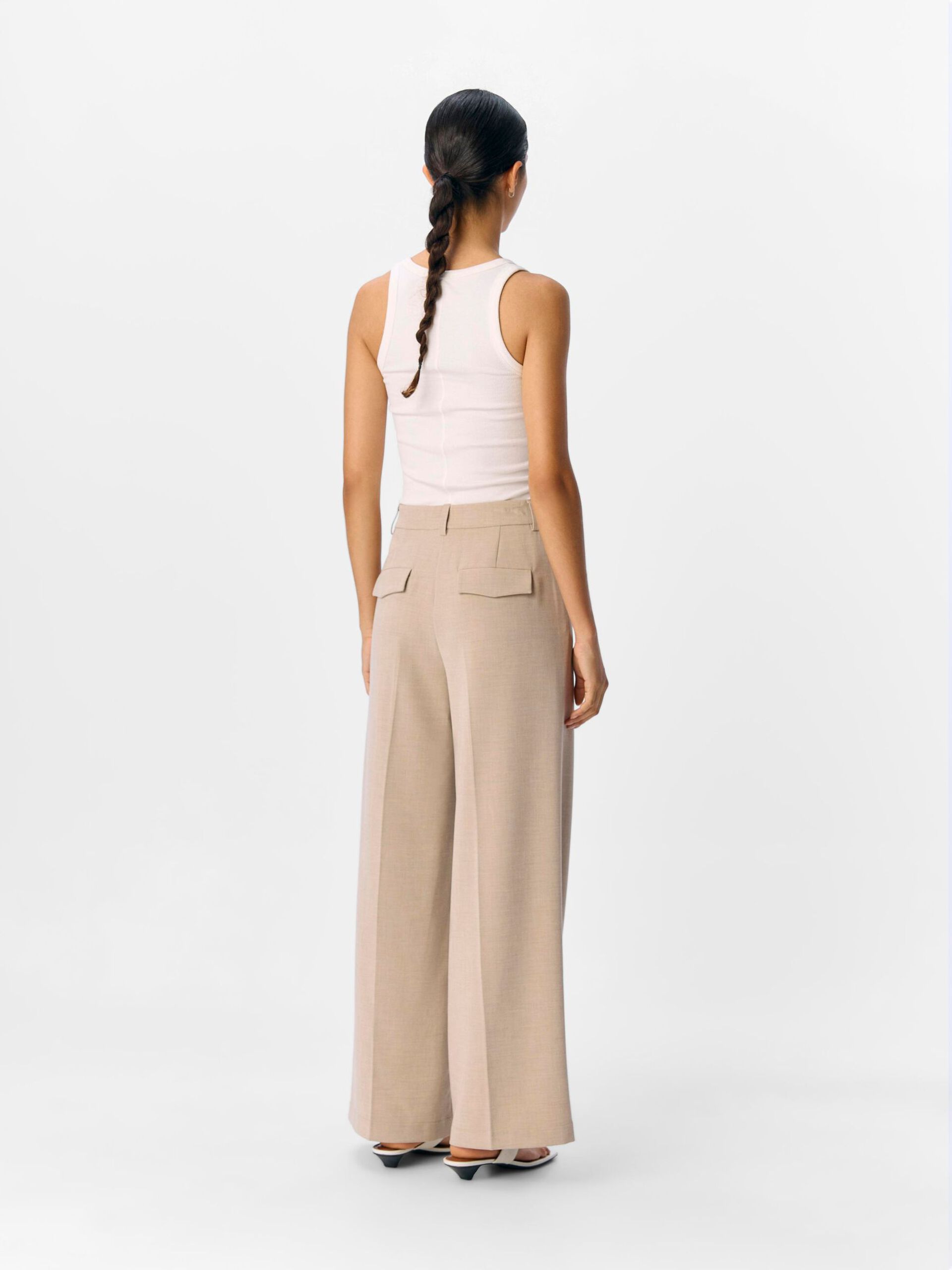 Carousel image - WIDE LEG TROUSERS, Tannin | 3