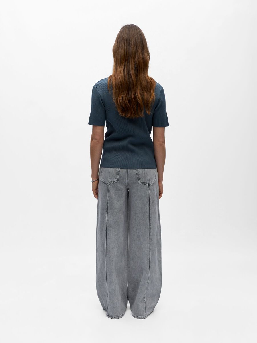 Product carousel image - SHORT SLEEVED CARDIGAN, Dark Slate | 2