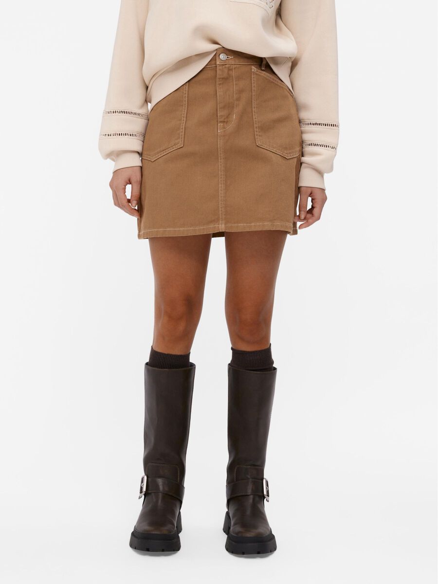 Object Collectors Item TWILL MINI SKIRT, Tobacco Brown, highres - 23043666_TobaccoBrown_003.jpg