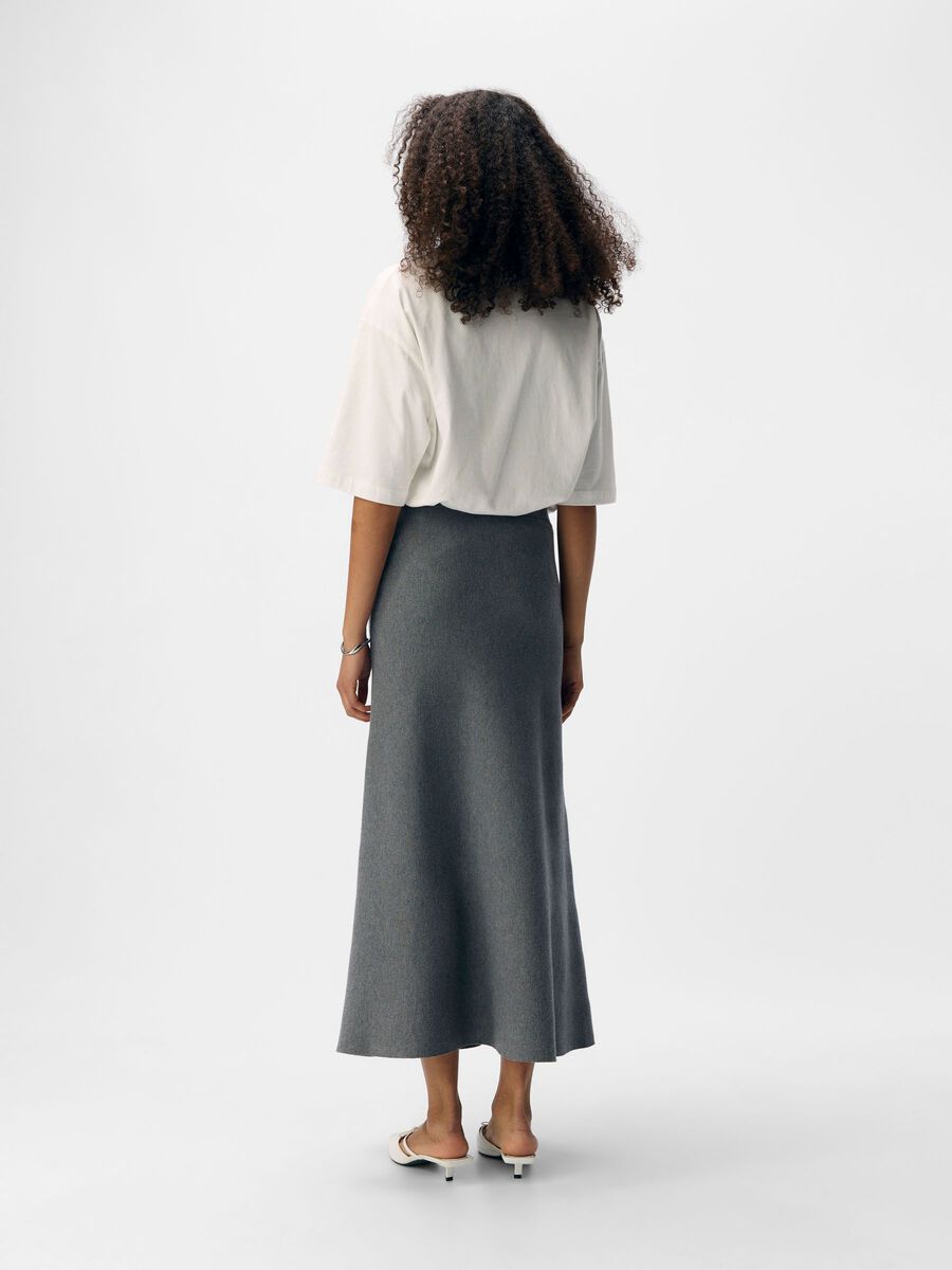 Product carousel image - KNITTED MAXI SKIRT, Medium Grey Melange | 2
