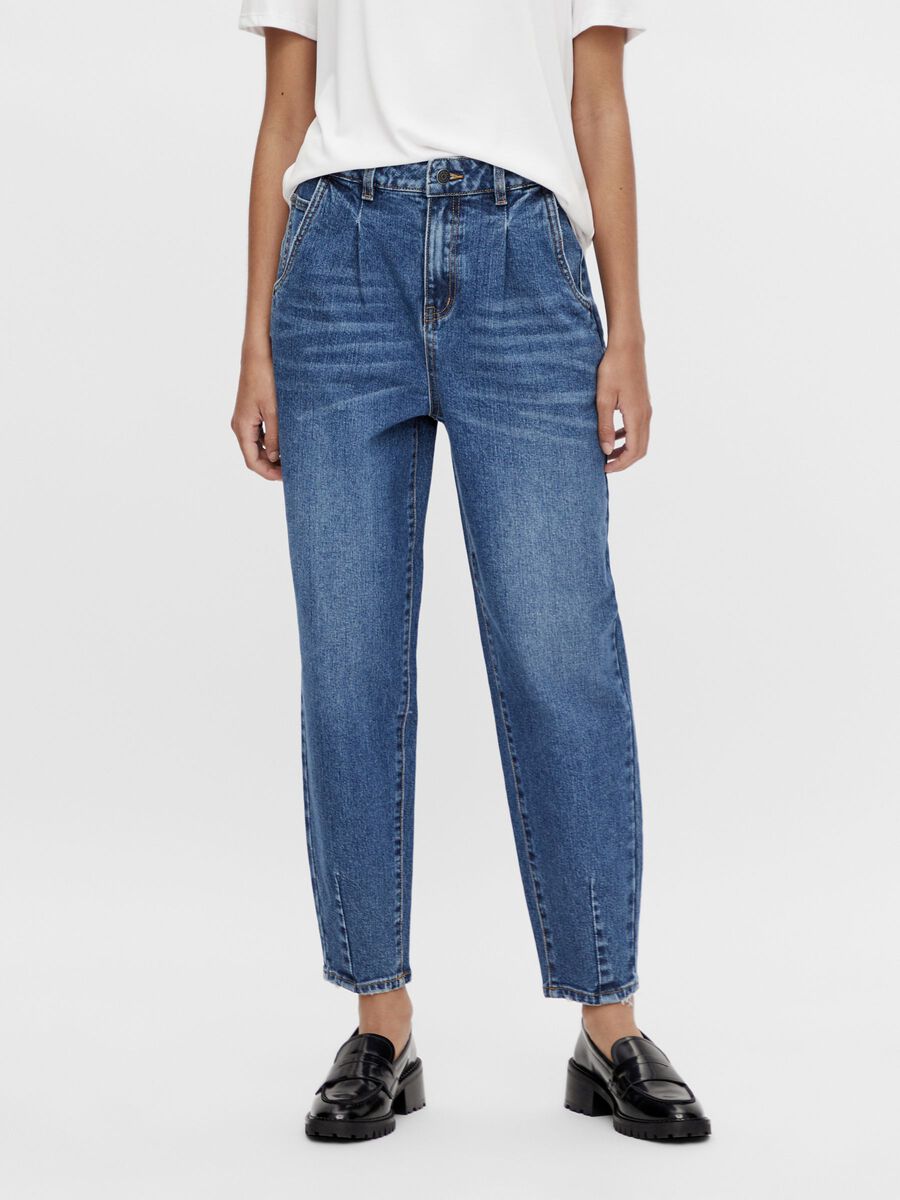OBJECT CROPPED MOM JEANS, Medium Blue Denim, highres - 23035053_MediumBlueDenim_003.jpg