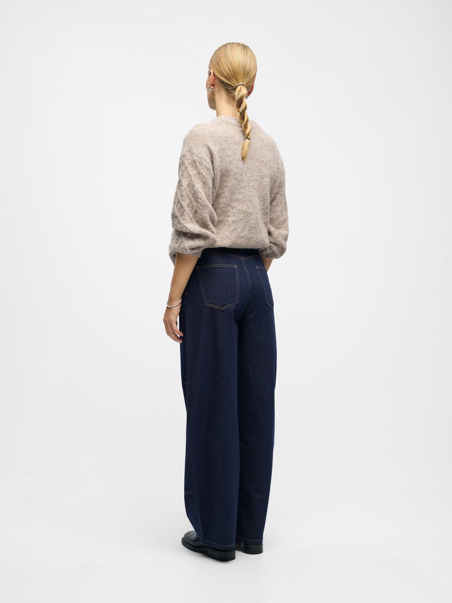 Product carousel image - MID TALJE JEANS MED BARREL-FIT, Dark Denim | 2