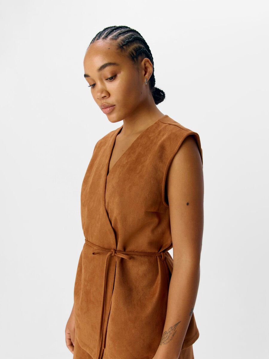 Carousel image - FAUX SUEDE WAISTCOAT, Rawhide | 5