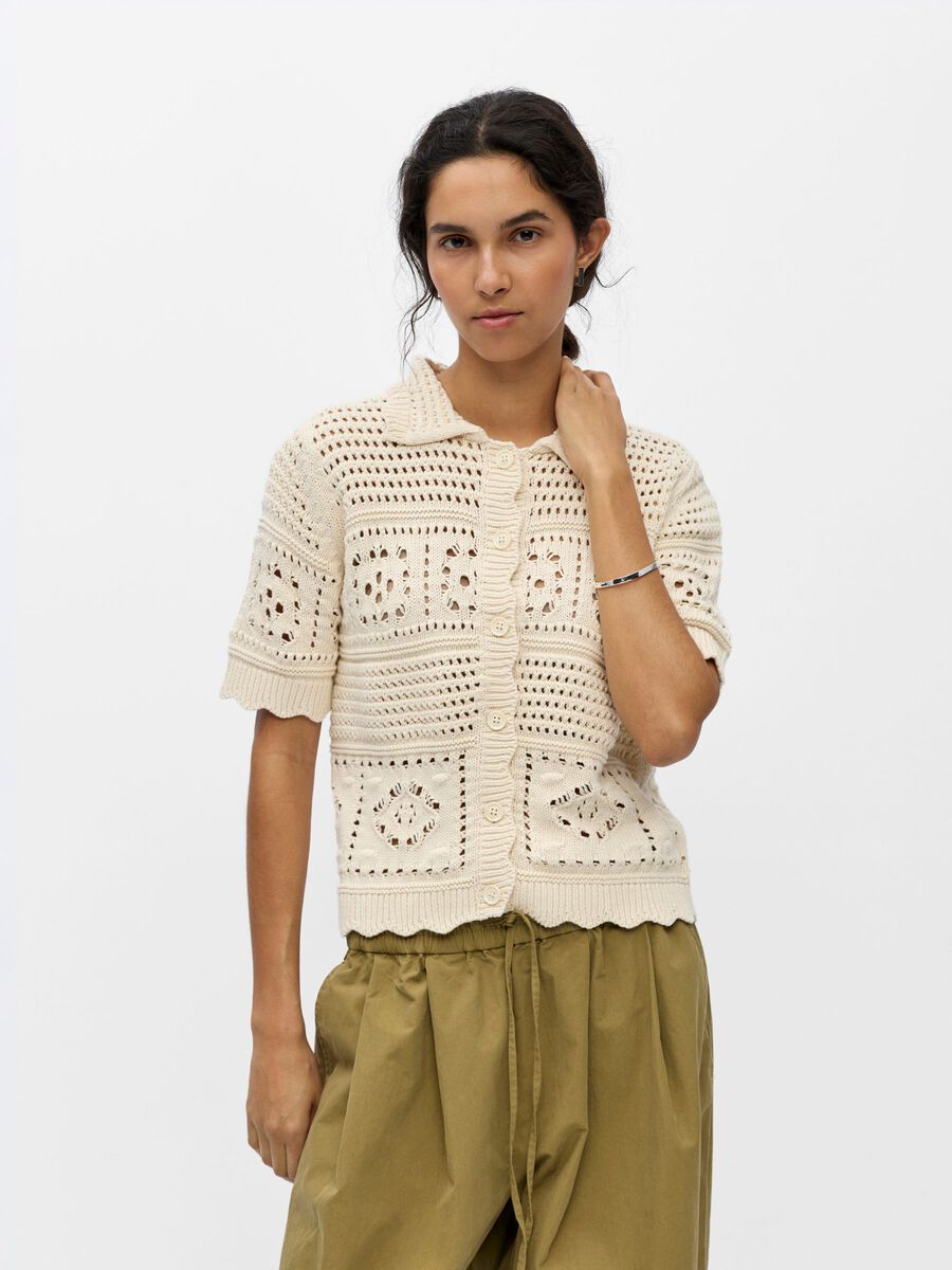 Product carousel image - POINTELLE-STRIK CARDIGAN, Birch | 1