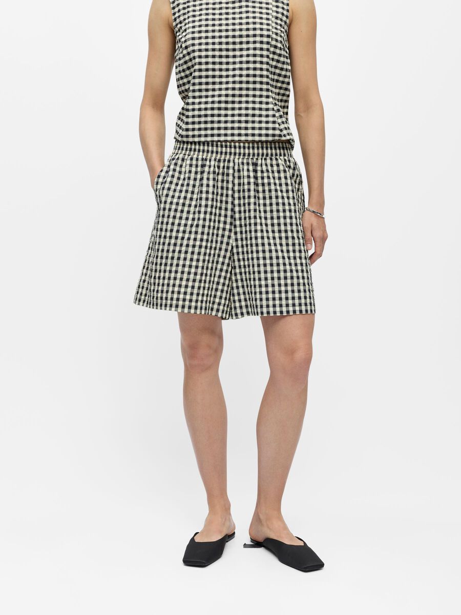Product carousel image - CHECKED SHORTS, Black | 1