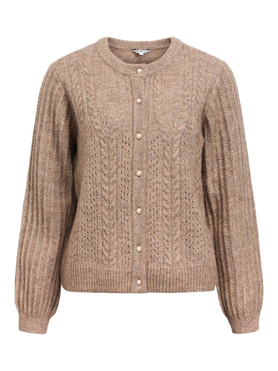 Carousel image - CABLE KNIT CARDIGAN, Desert Taupe | 1