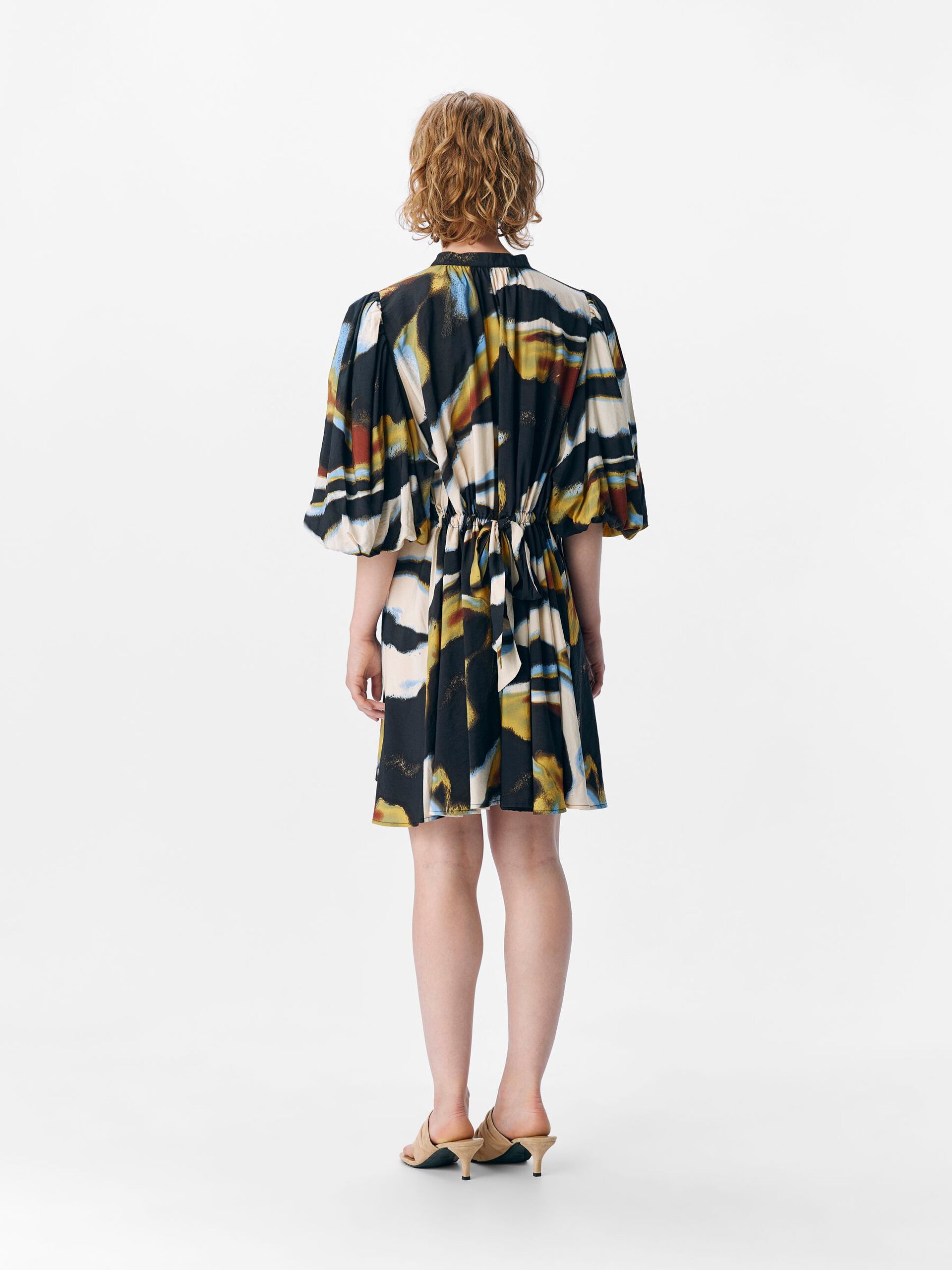 Carousel image - PRINTED MINI DRESS, White Sand | 3