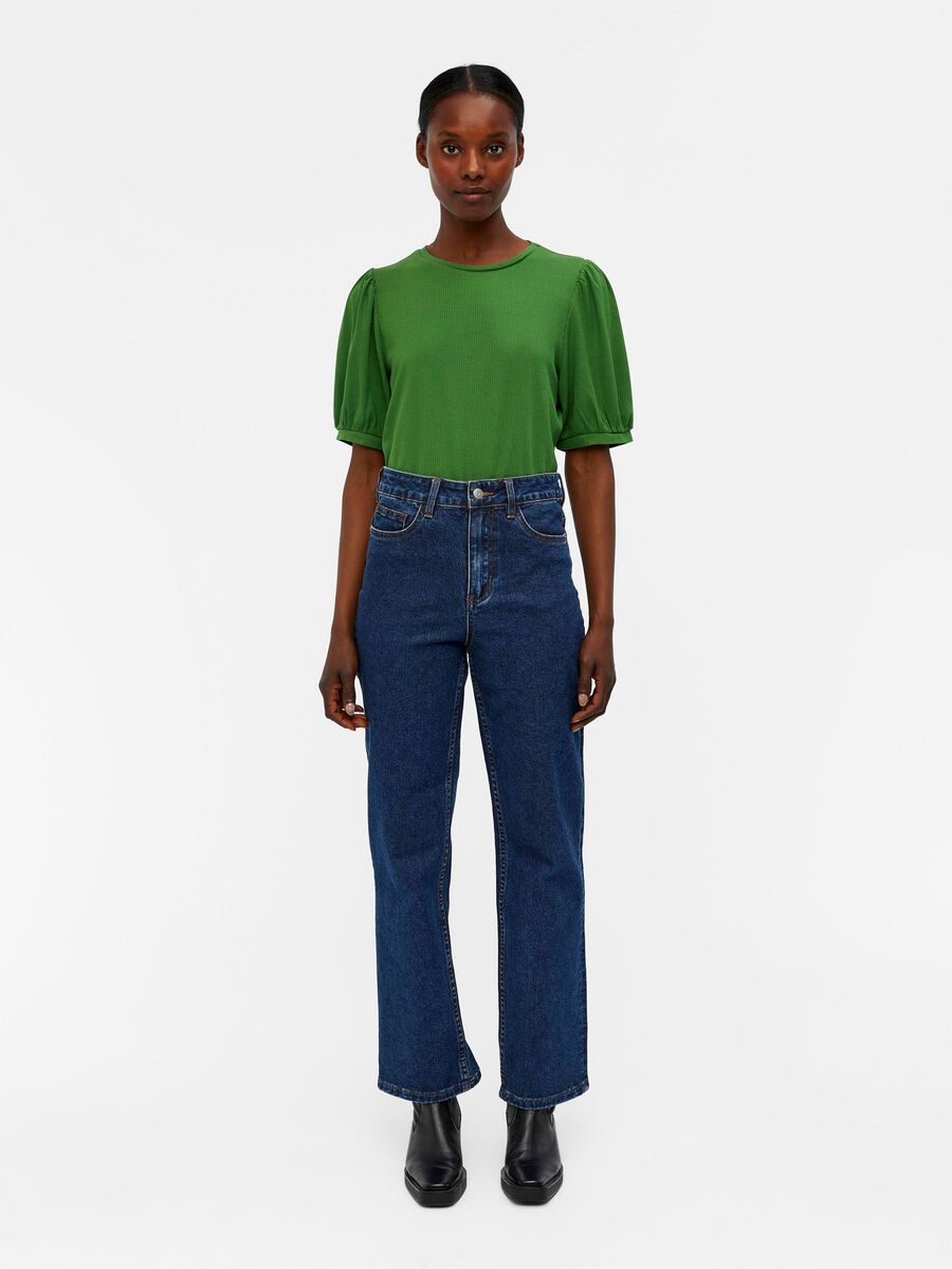 Carousel image - MANCHES BALLON TOP, Artichoke Green | 4