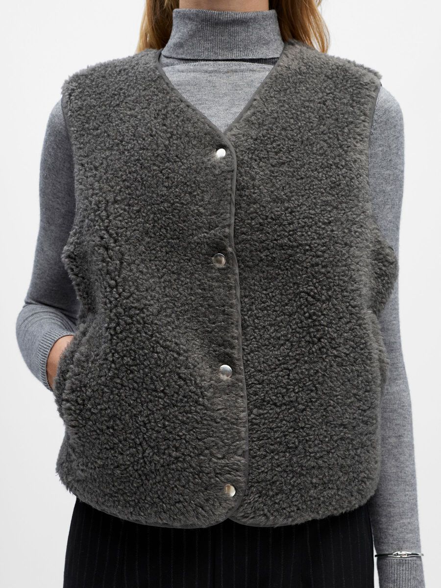 Product carousel image - FLEECE WESTE, Dark Grey | 3
