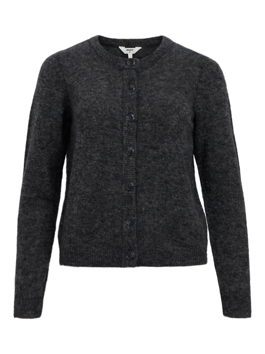 Object Collectors Item STRIKKET CARDIGAN, Dark Grey Melange, highres - 23045122_DarkGreyMelange_001.jpg