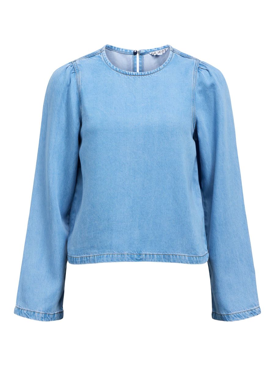 Carousel image - DENIM BLOUSE, Light Blue Denim | 1