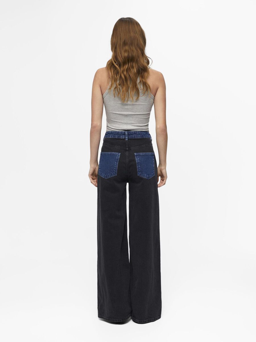 OBJECT BICOLORE JEAN À COUPE AMPLE, Black Denim, highres - 23044325_BlackDenim_1106849_004.jpg