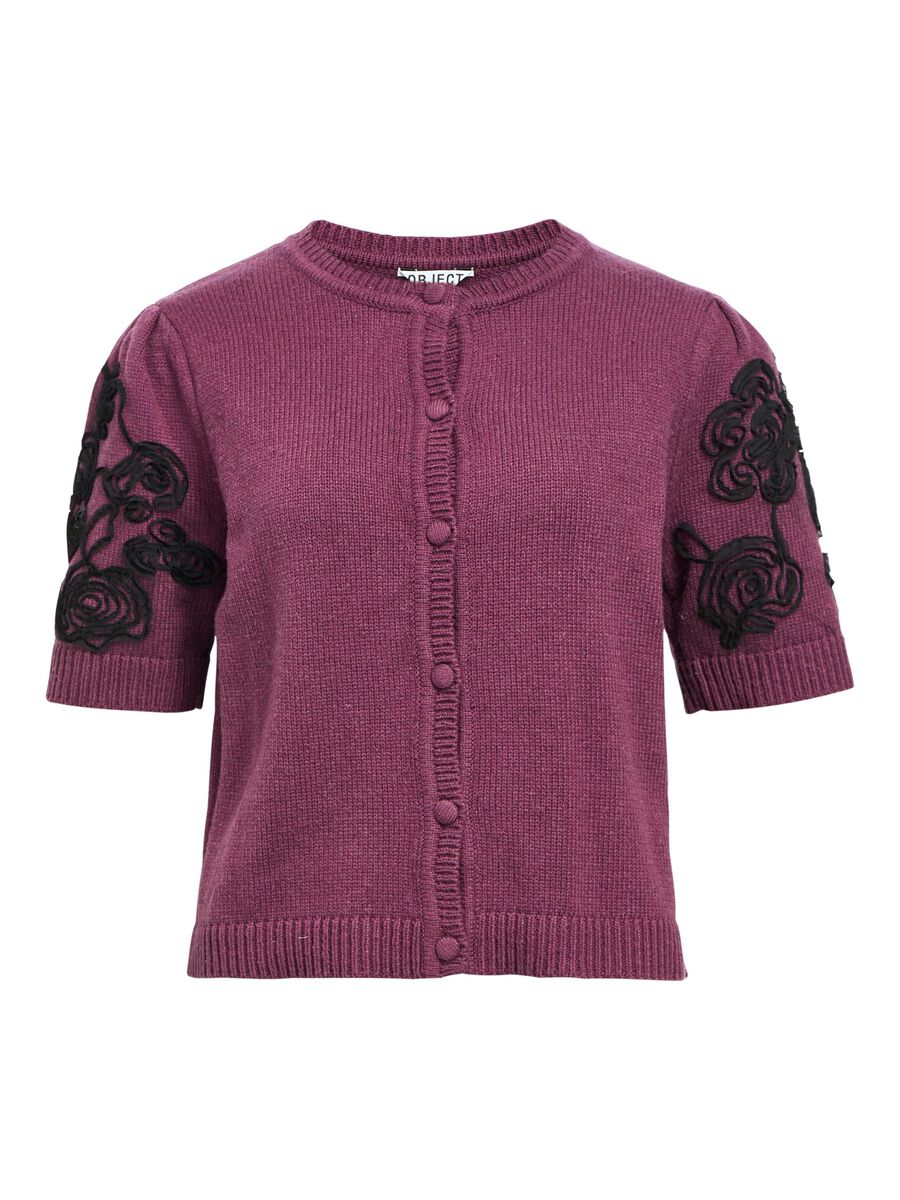 Carousel image - KORTÄRMAD STICKAD KOFTA, Mauve Wine | 1