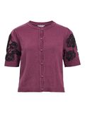 Product image thumbnail - KORTÄRMAD STICKAD KOFTA, Mauve Wine | 1