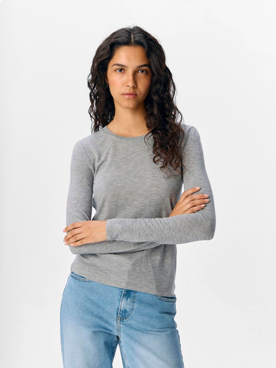 OBJECT LONG SLEEVED TOP, Medium Grey Melange, highres - 23046951_MediumGreyMelange_003.jpg