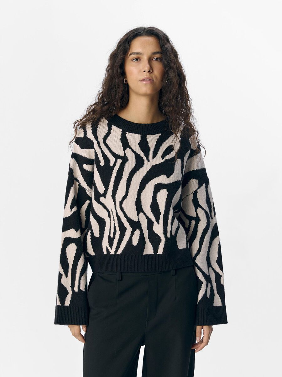 OBJECT PATTERNED KNITTED JUMPER, Black, highres - 23046926_Black_1215513_003.jpg