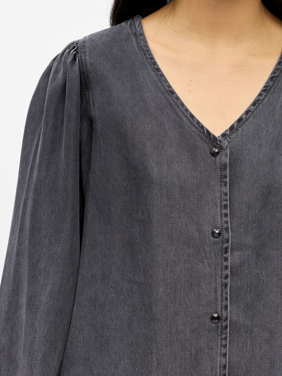 Carousel image - V-HALS KNOOP BLOUSE, Black | 5