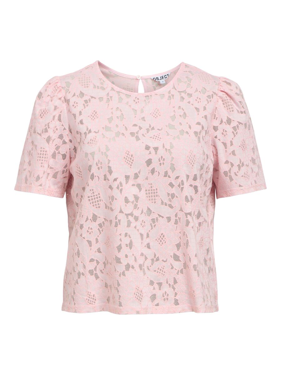 Carousel image - SPITZEN PUFF&Auml;RMEL BLUSE, Pale Lilac | 1