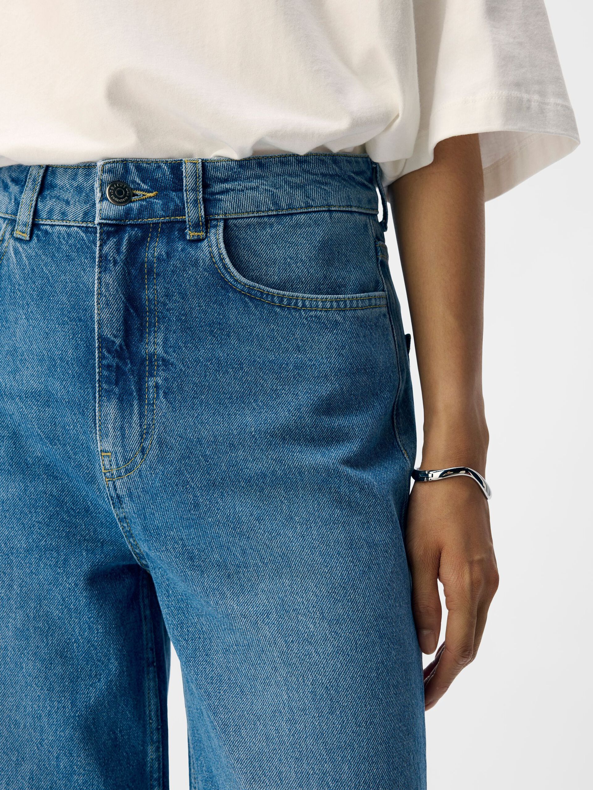 Carousel image - HIGH WAISTED LOOSE FIT JEANS, Dark Blue Denim | 5