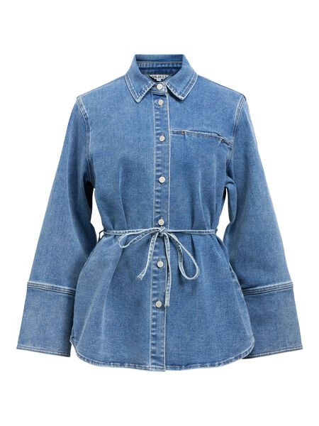 OBJECT BELTED DENIM SHIRT, Medium Blue Denim, highres - 23048671_MediumBlueDenim_001.jpg