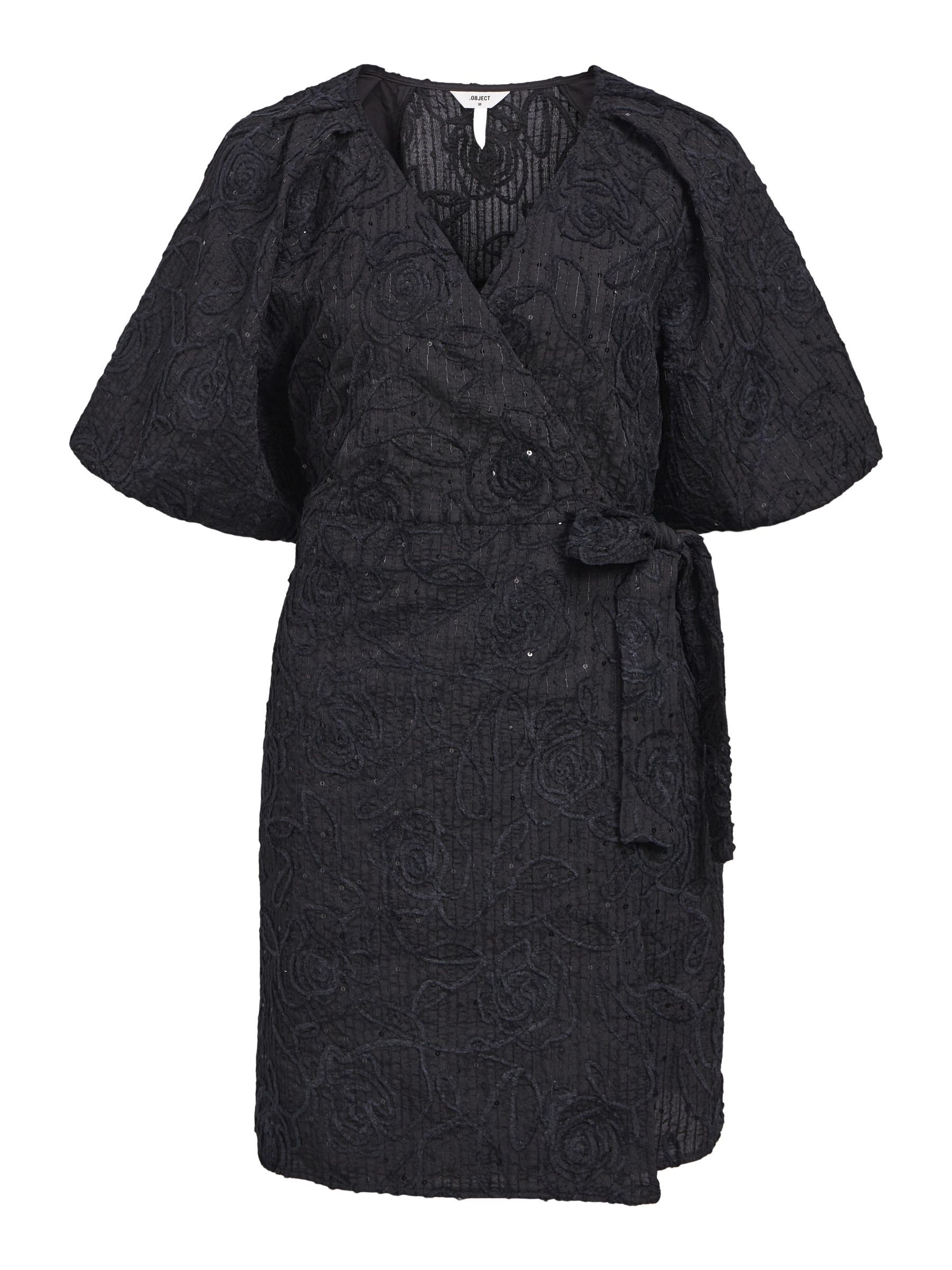 FLORAL WRAP DRESS Black .OBJECT CI Ireland