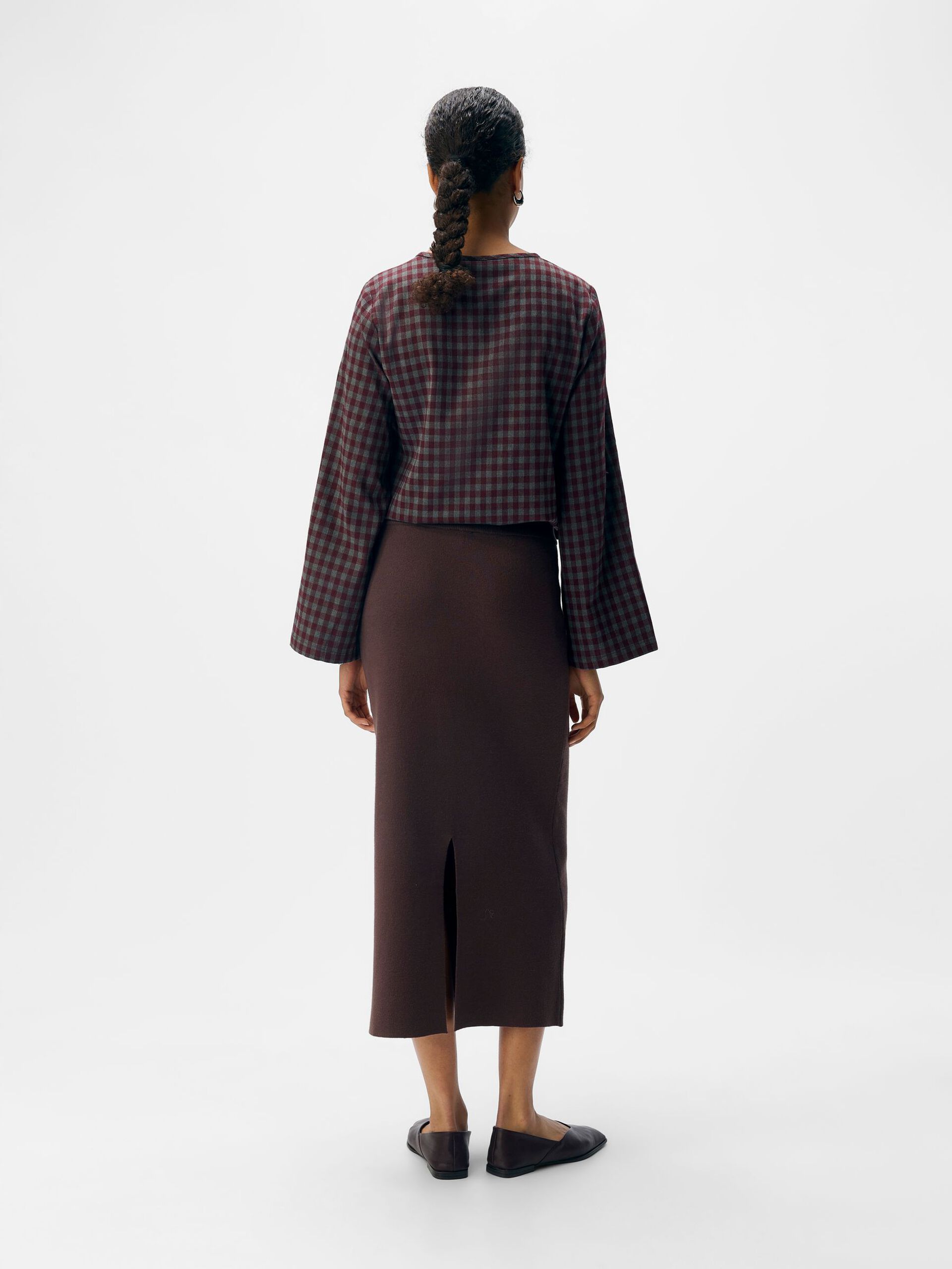 Carousel image - KNITTED MAXI SKIRT, Seal Brown | 3