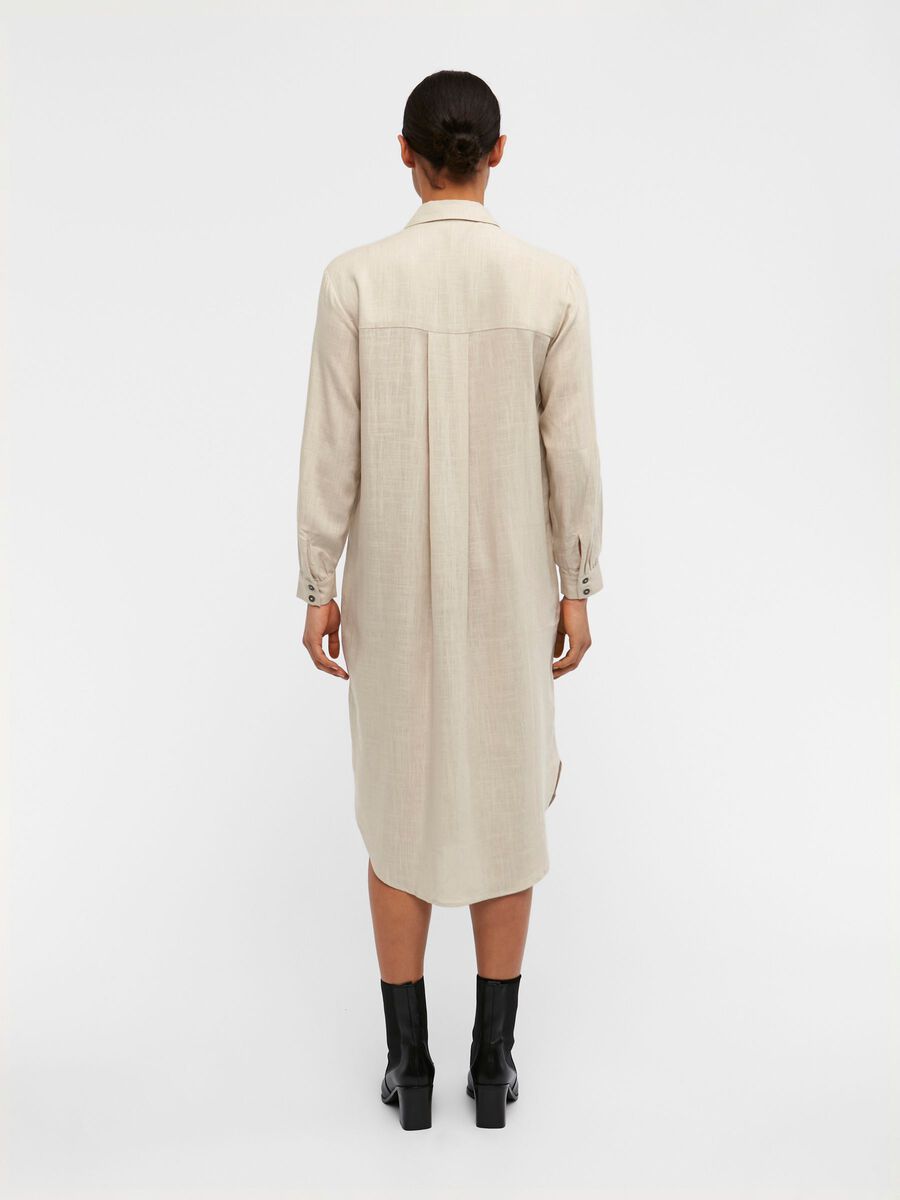 Product carousel image - LONG ROBE-CHEMISE, Sandshell | 2