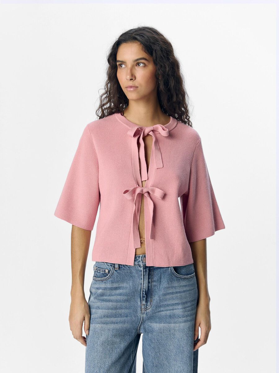 OBJECT KORTÆRMET STRIKKET CARDIGAN, Rose Elegance, highres - 23044018_RoseElegance_1177432_003.jpg