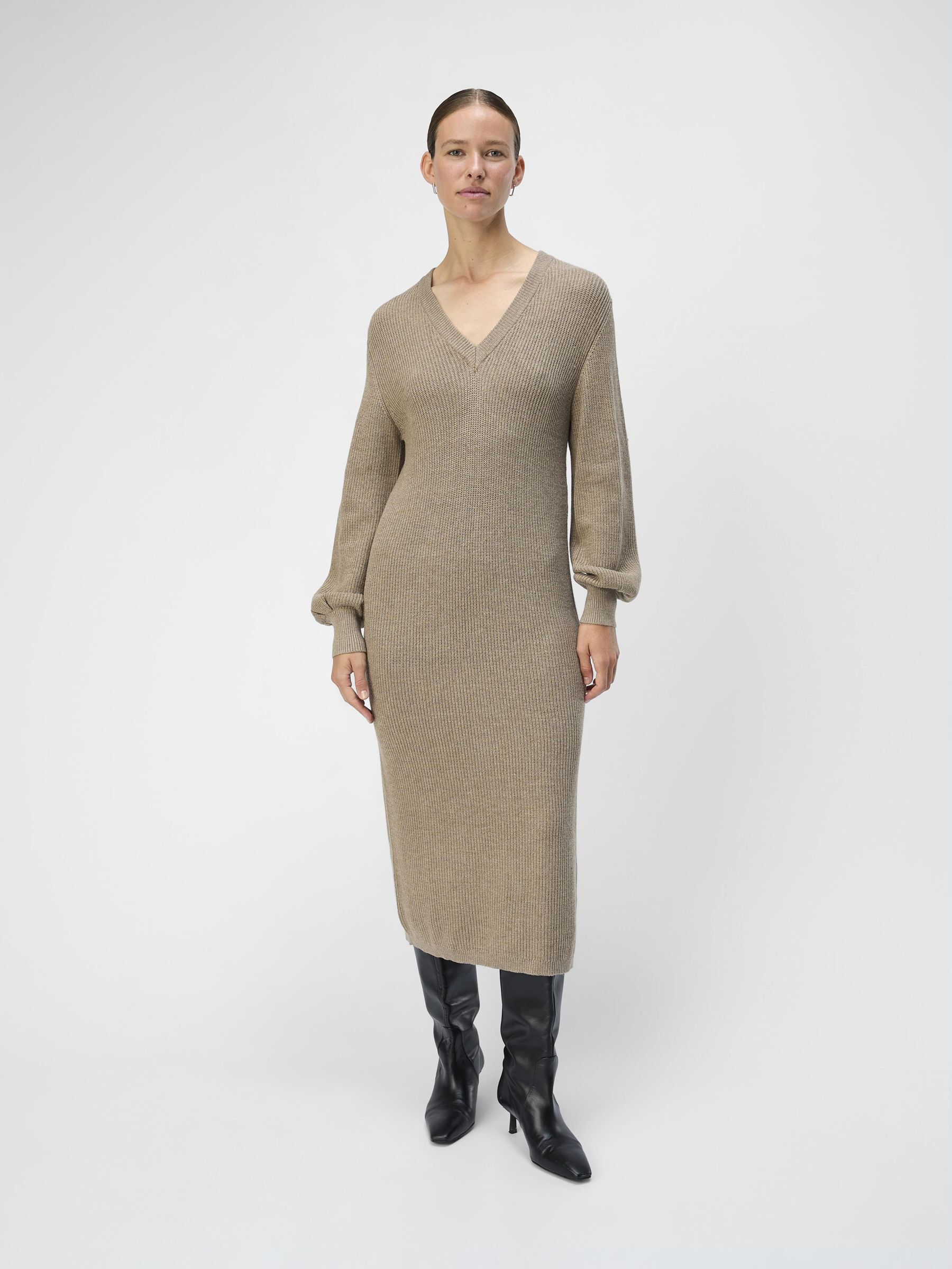 OBJMALENA KNITTED DRESS Brown .OBJECT CI Austria