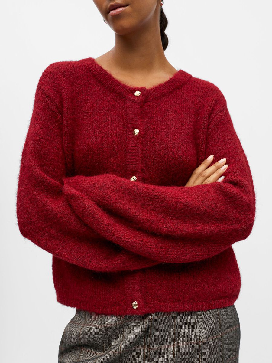 Product carousel image - KNITTED CARDIGAN, Karanda Red | 2