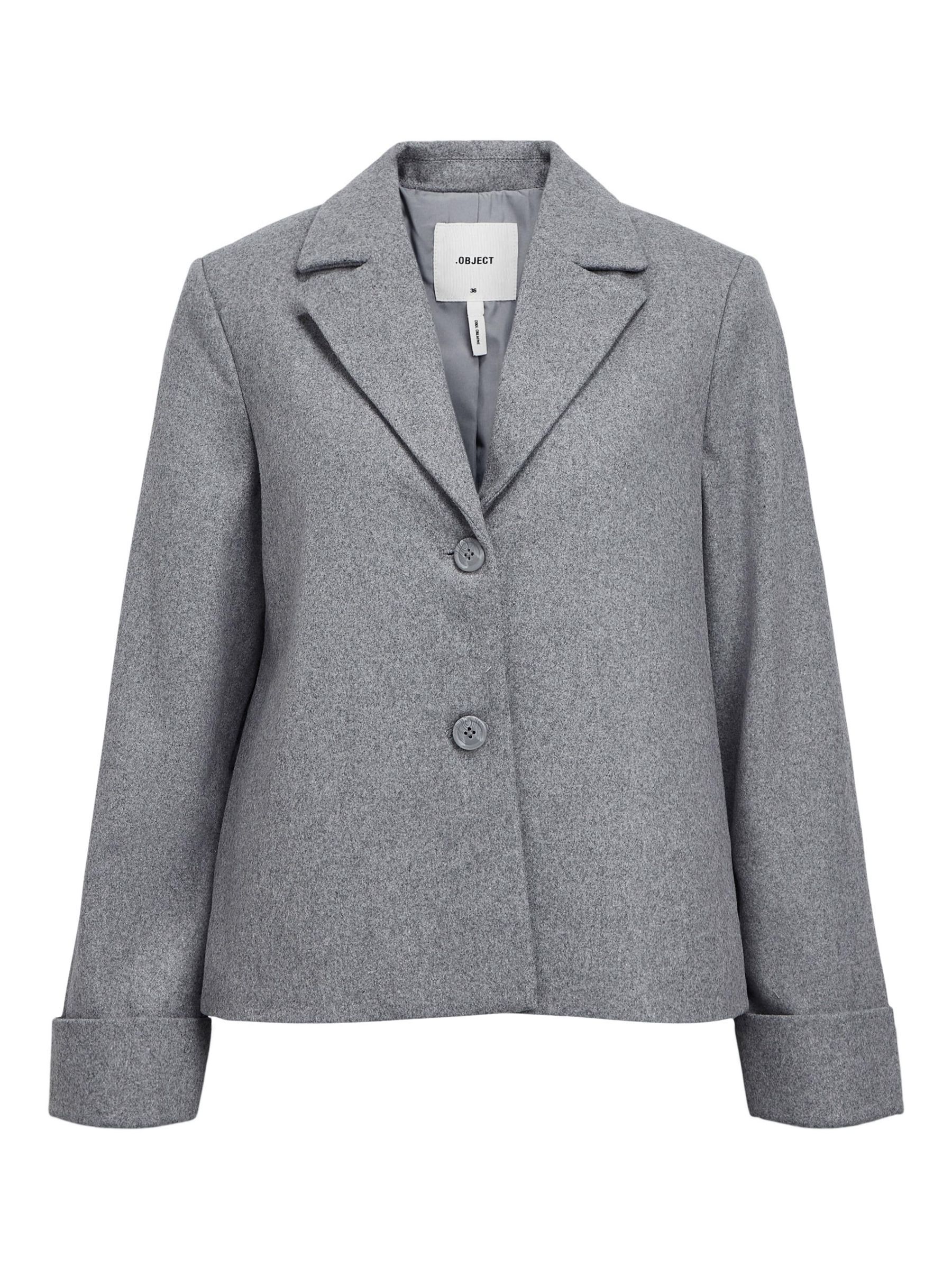 Short grey blazer cheap
