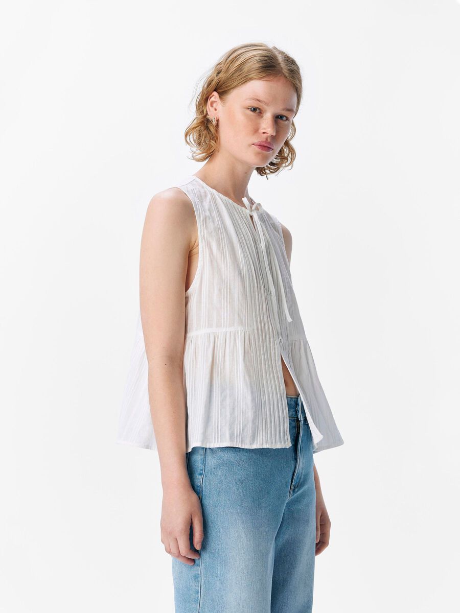 OBJECT SLEEVELESS SHIRT, White, highres - 23048321_White_003.jpg