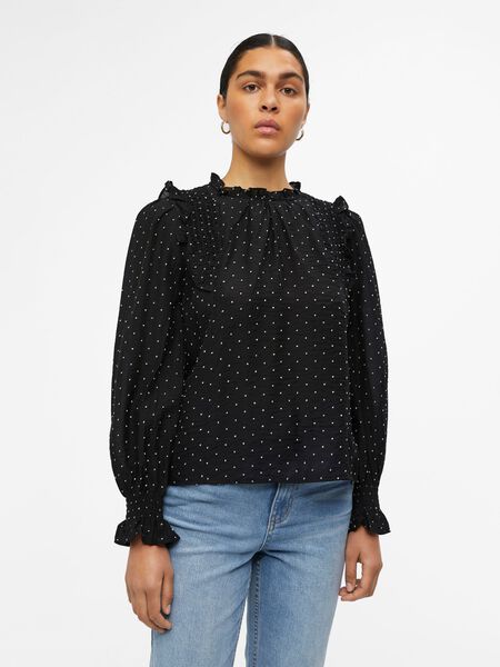 Object Collectors Item RUFFLED BLOUSE, Black, highres - 23040709_Black_1020070_003.jpg