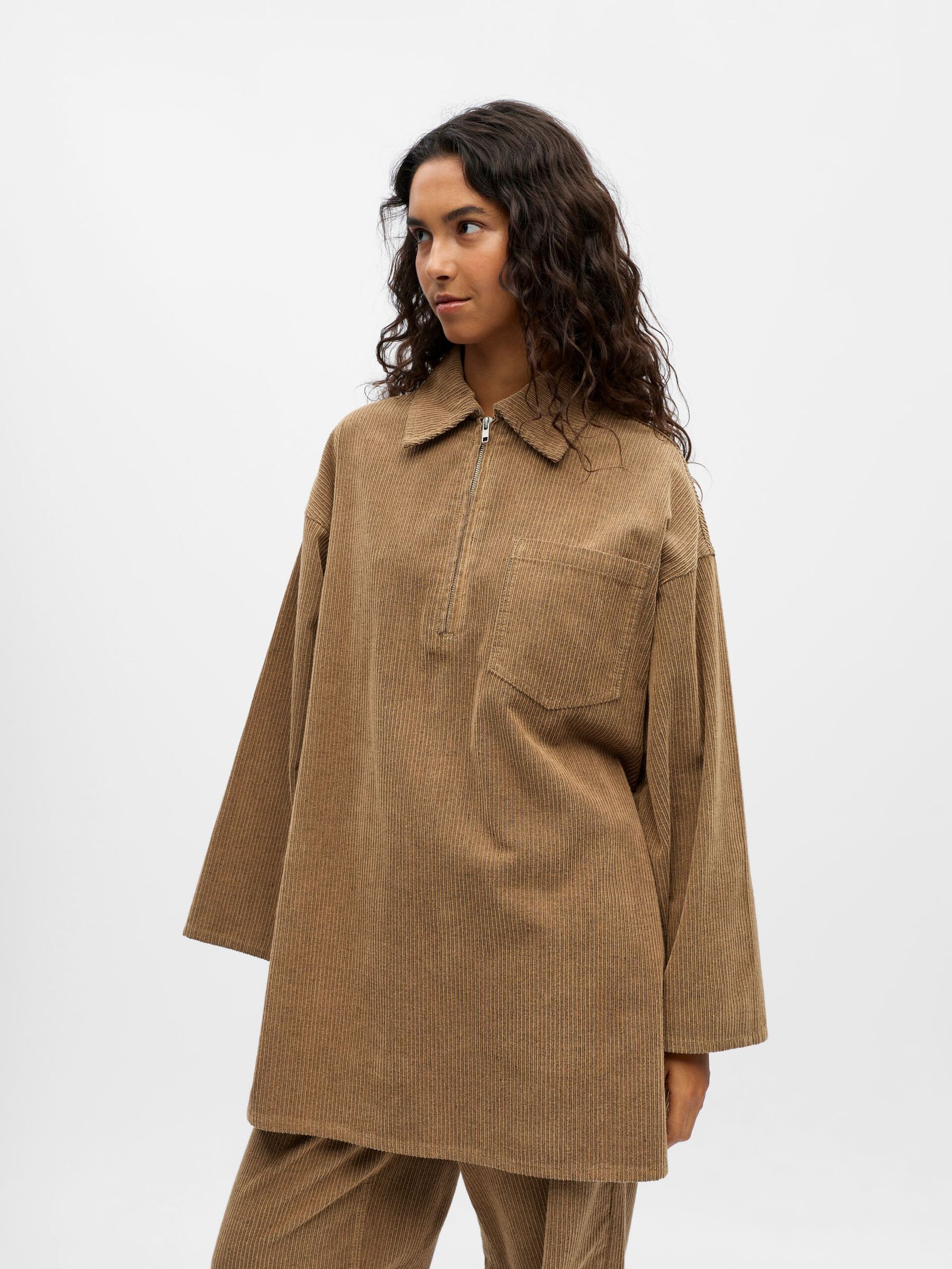 Carousel image - CORDUROY MINI DRESS, Tannin | 6