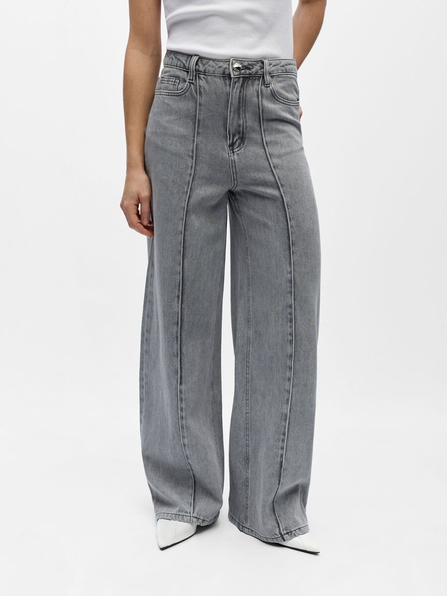 Product carousel image - WIDE LEG JEANS, Light Grey Denim | 1