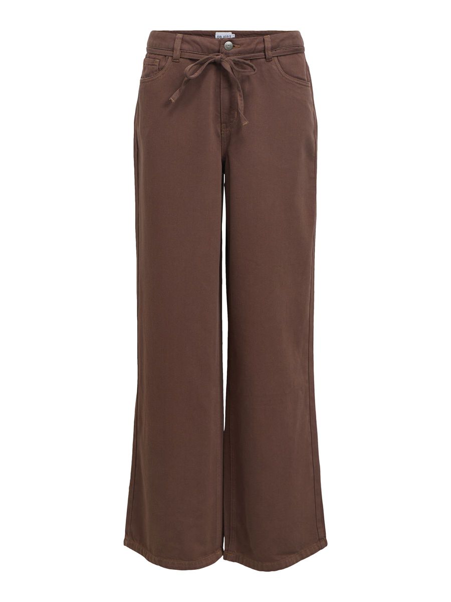 Product carousel image - TIE-WAIST WIDE LEG JEANS, Seal Brown | 2