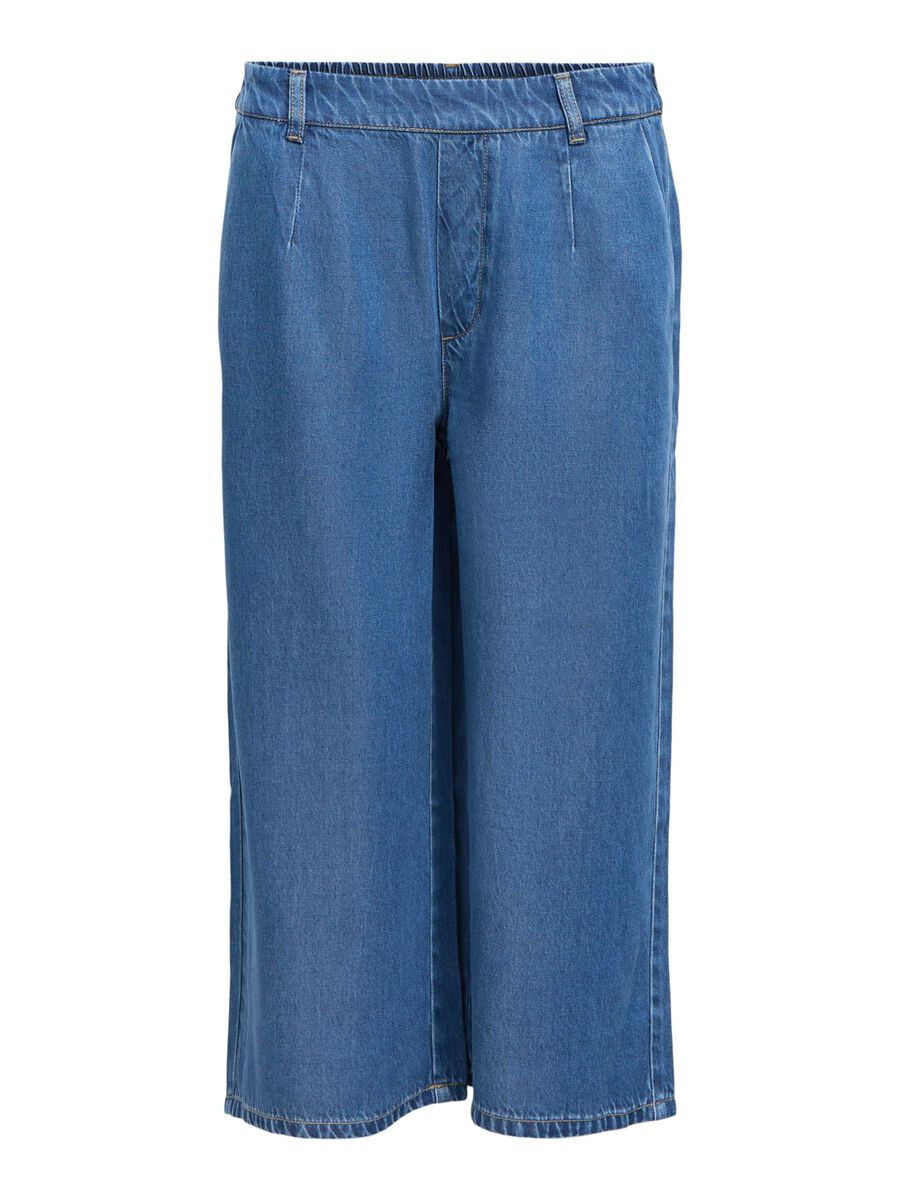 Carousel image -  CROPPED WIDE TROUSERS, Medium Blue Denim | 1