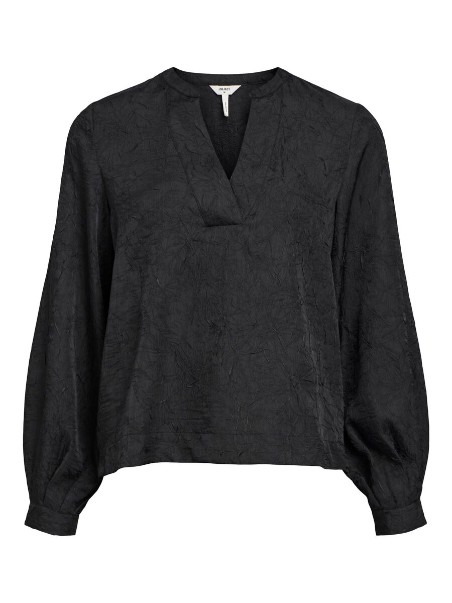 OBJECT KREUKEN BLOUSE, Black, highres - 23044664_Black_001.jpg