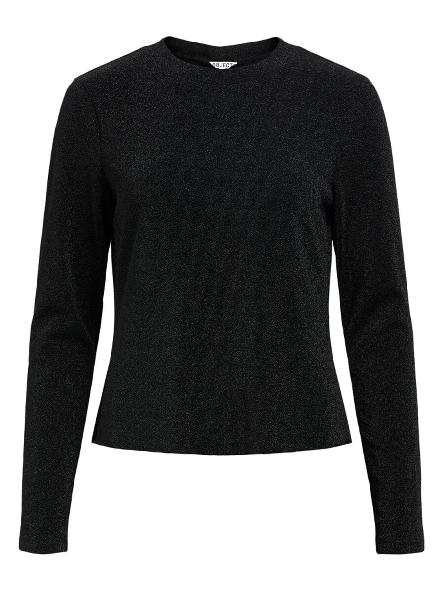 Carousel image - GLITTERY LONG SLEEVED TOP, Black | 1