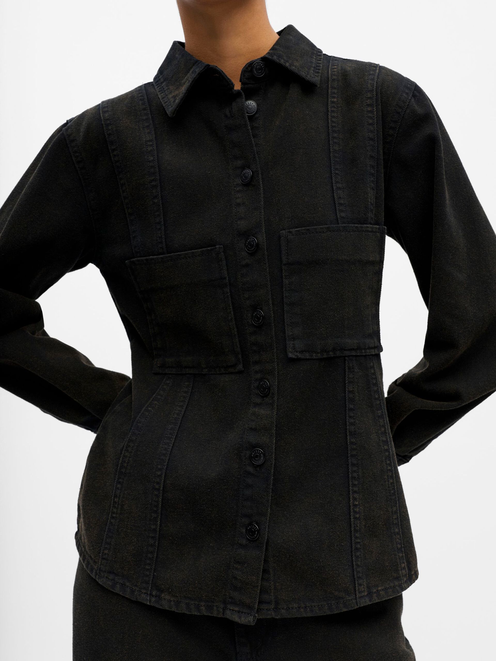 Carousel image - DENIM SHIRT, Black | 5