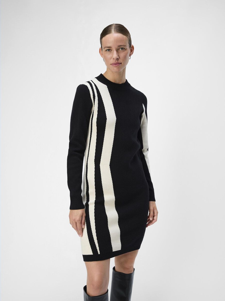 OBJECT OBJRAY KNITTED DRESS, Black, highres - 23040957_Black_1145086_003.jpg