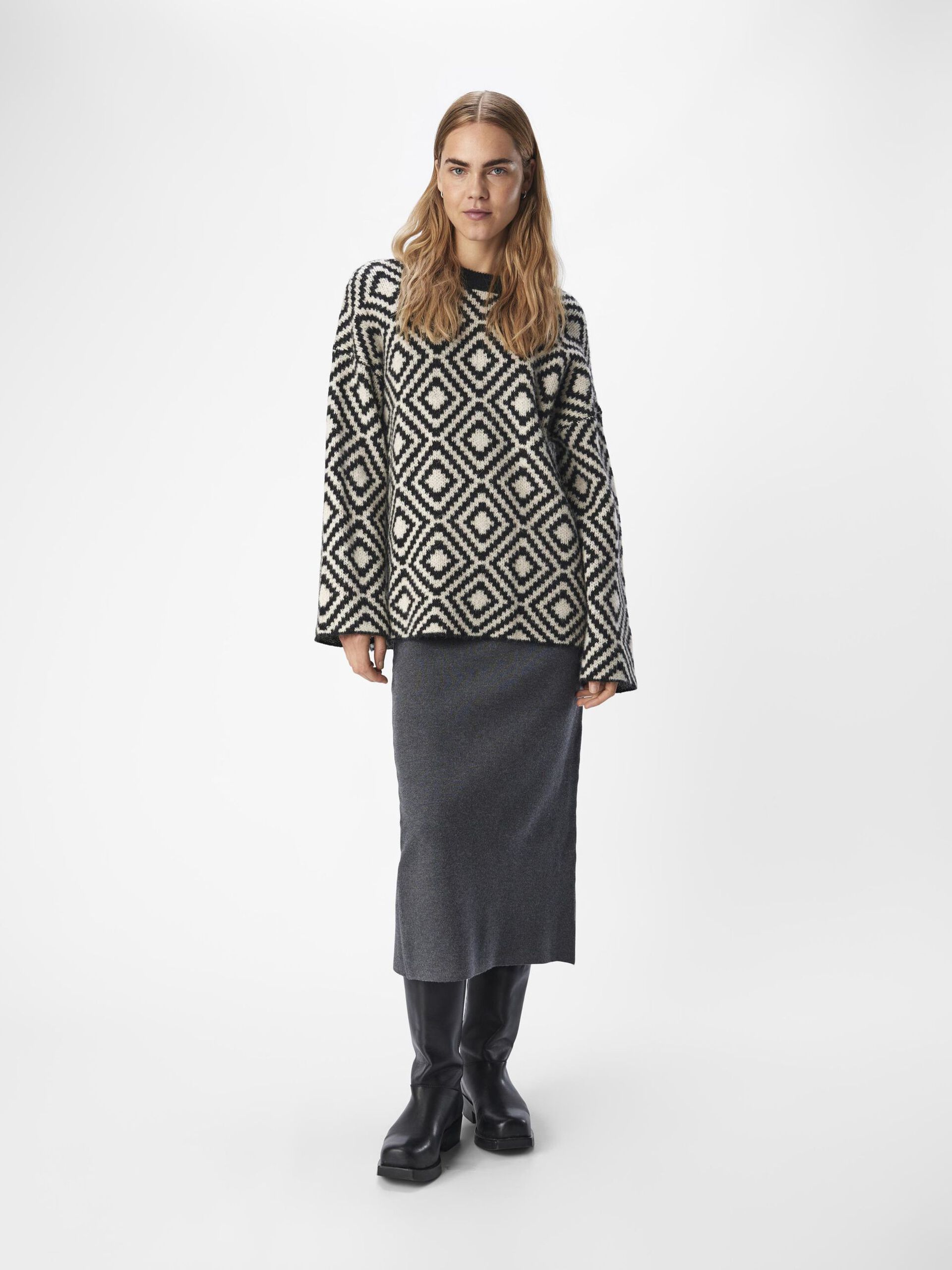 Carousel image - KNITTED PULLOVER, Black | 4