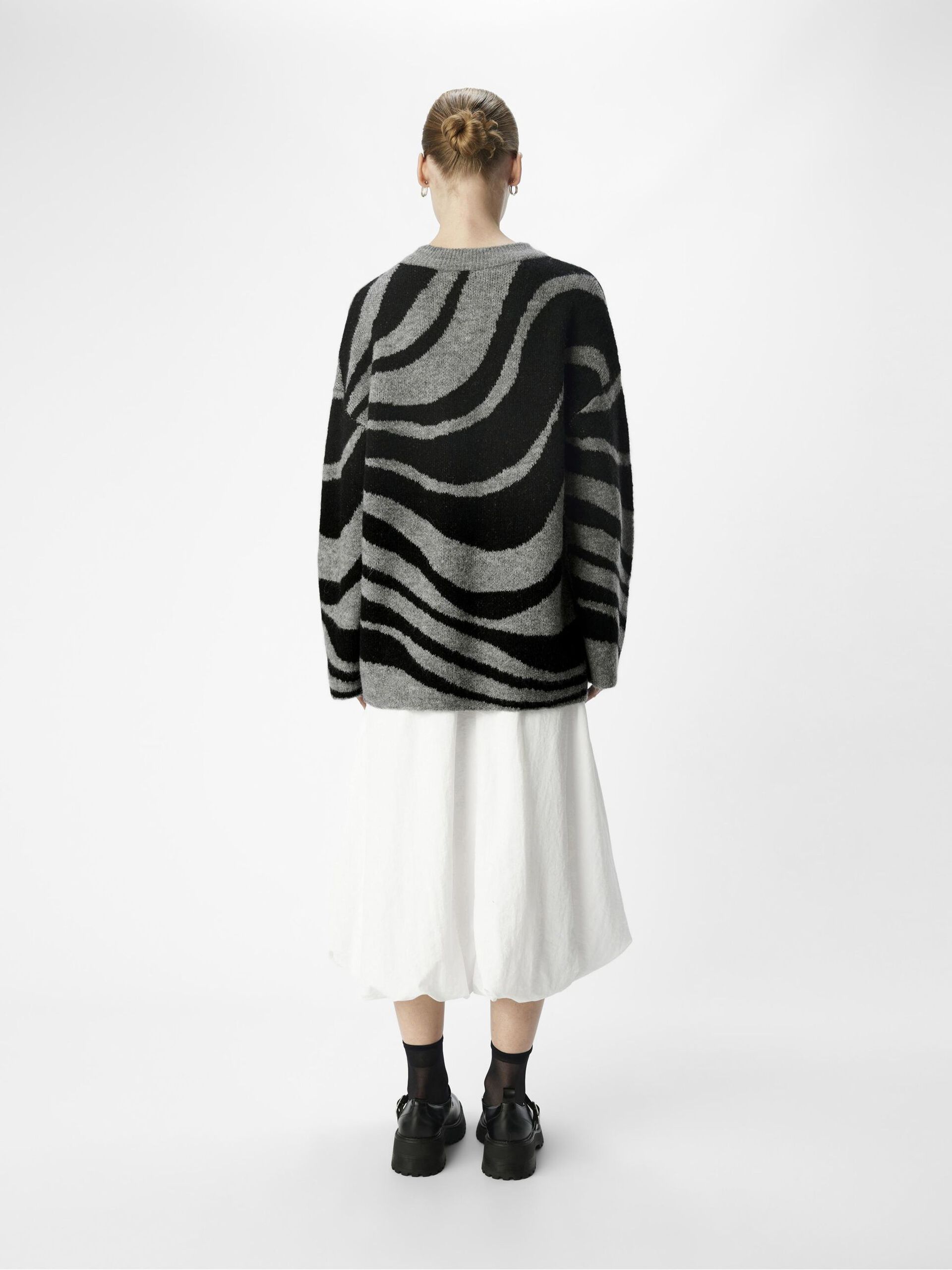 Carousel image - KNITTED PULLOVER, Medium Grey Melange | 3